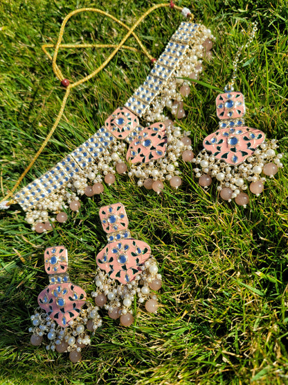High Quality & Very Lightweight Meenakari Choker Set