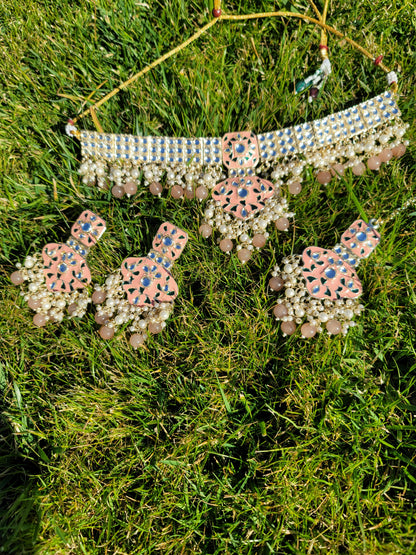 High Quality & Very Lightweight Meenakari Choker Set