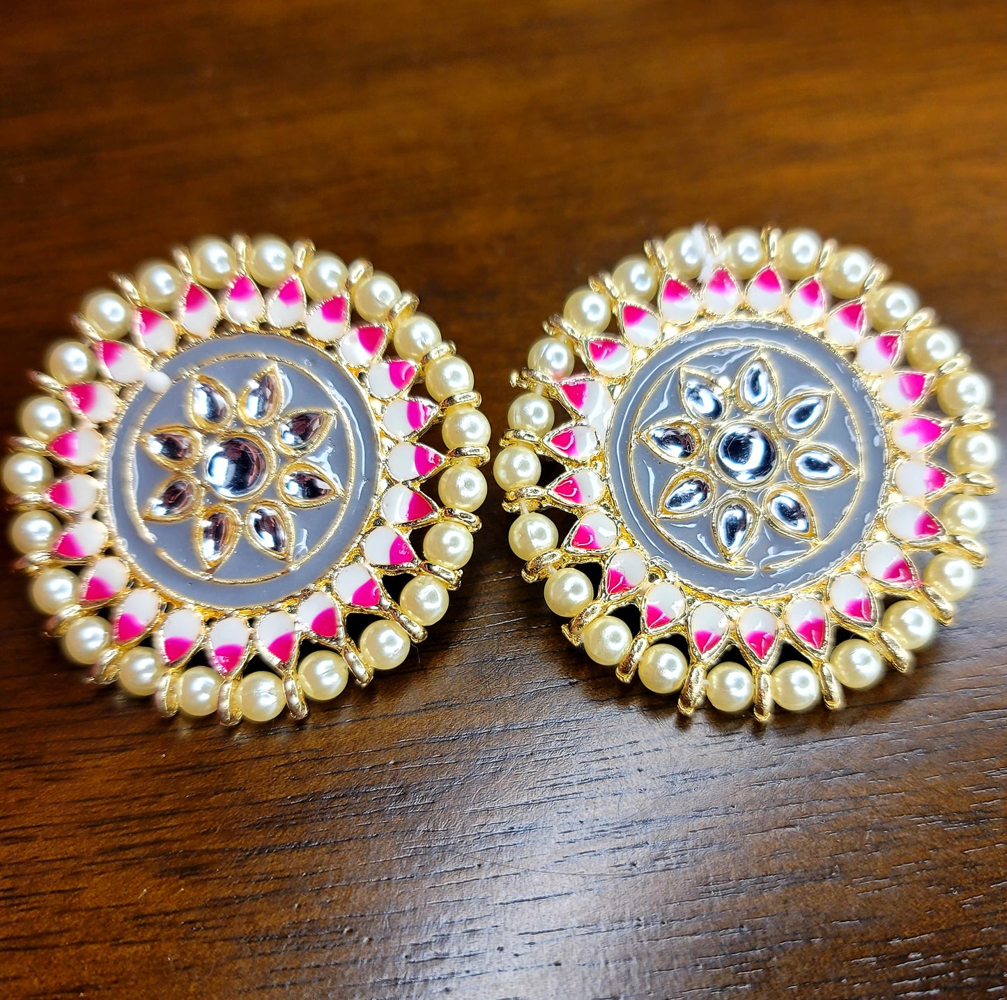 Oversized Meenakari Studs