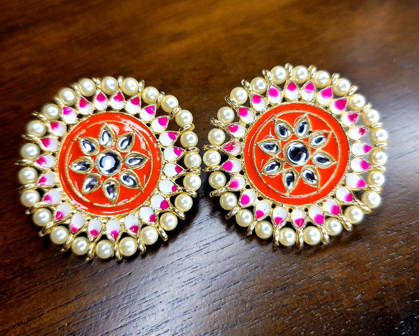 Oversized Meenakari Studs