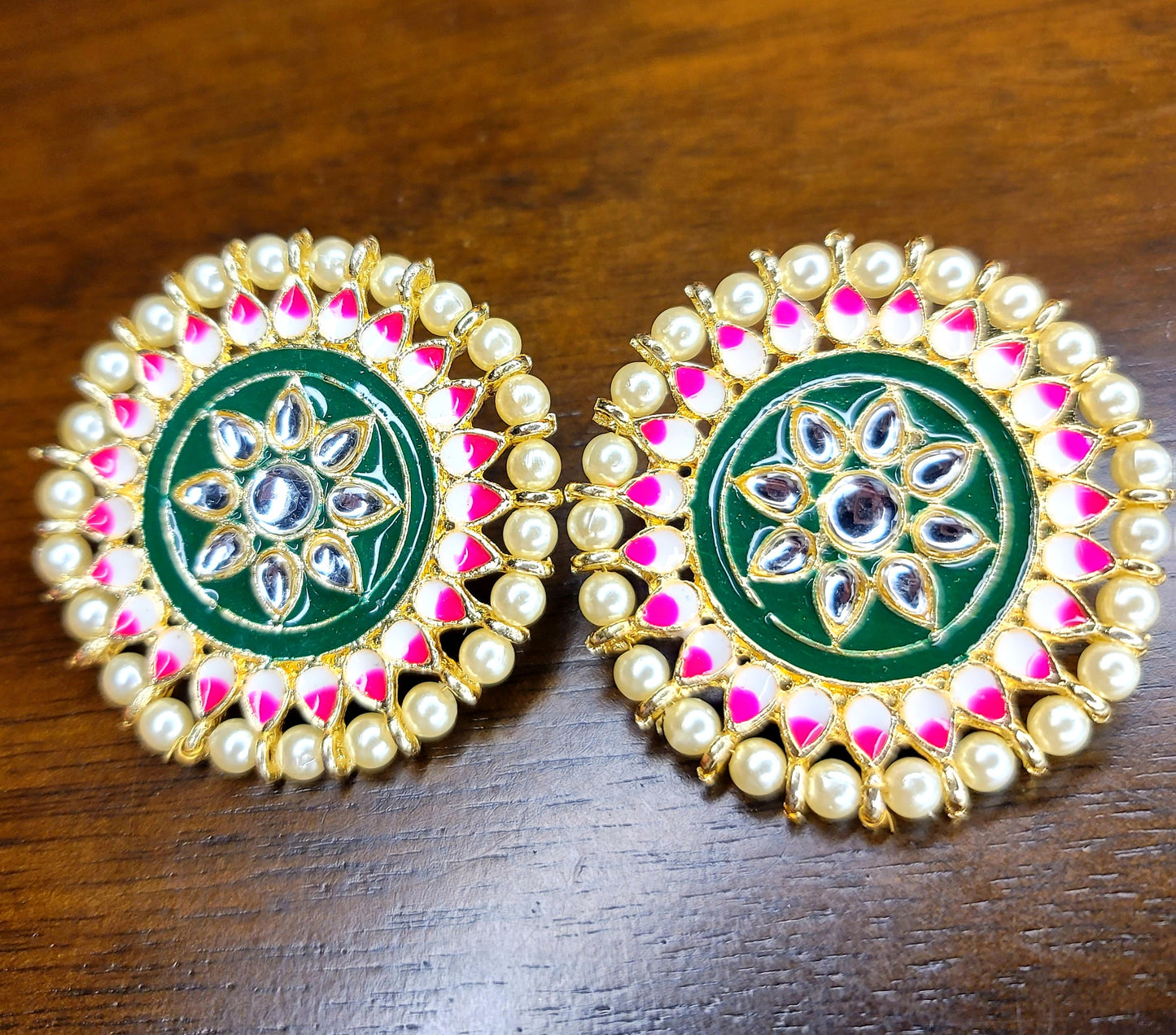 Oversized Meenakari Studs