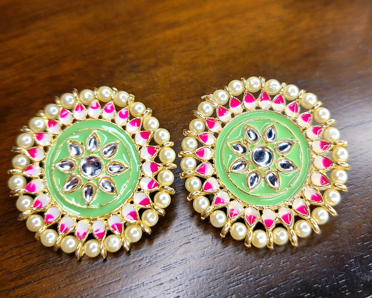 Oversized Meenakari Studs