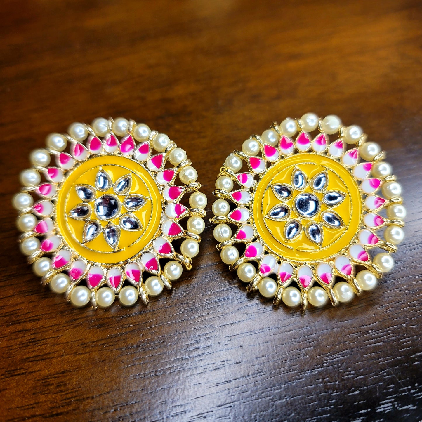 Oversized Meenakari Studs