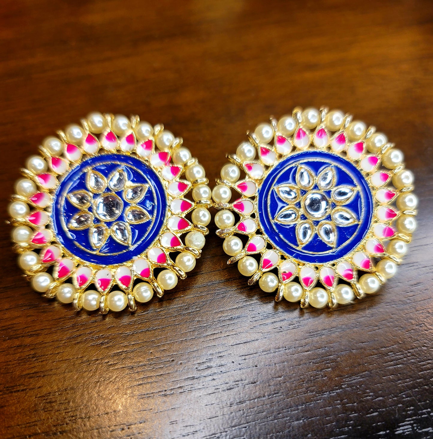 Oversized Meenakari Studs