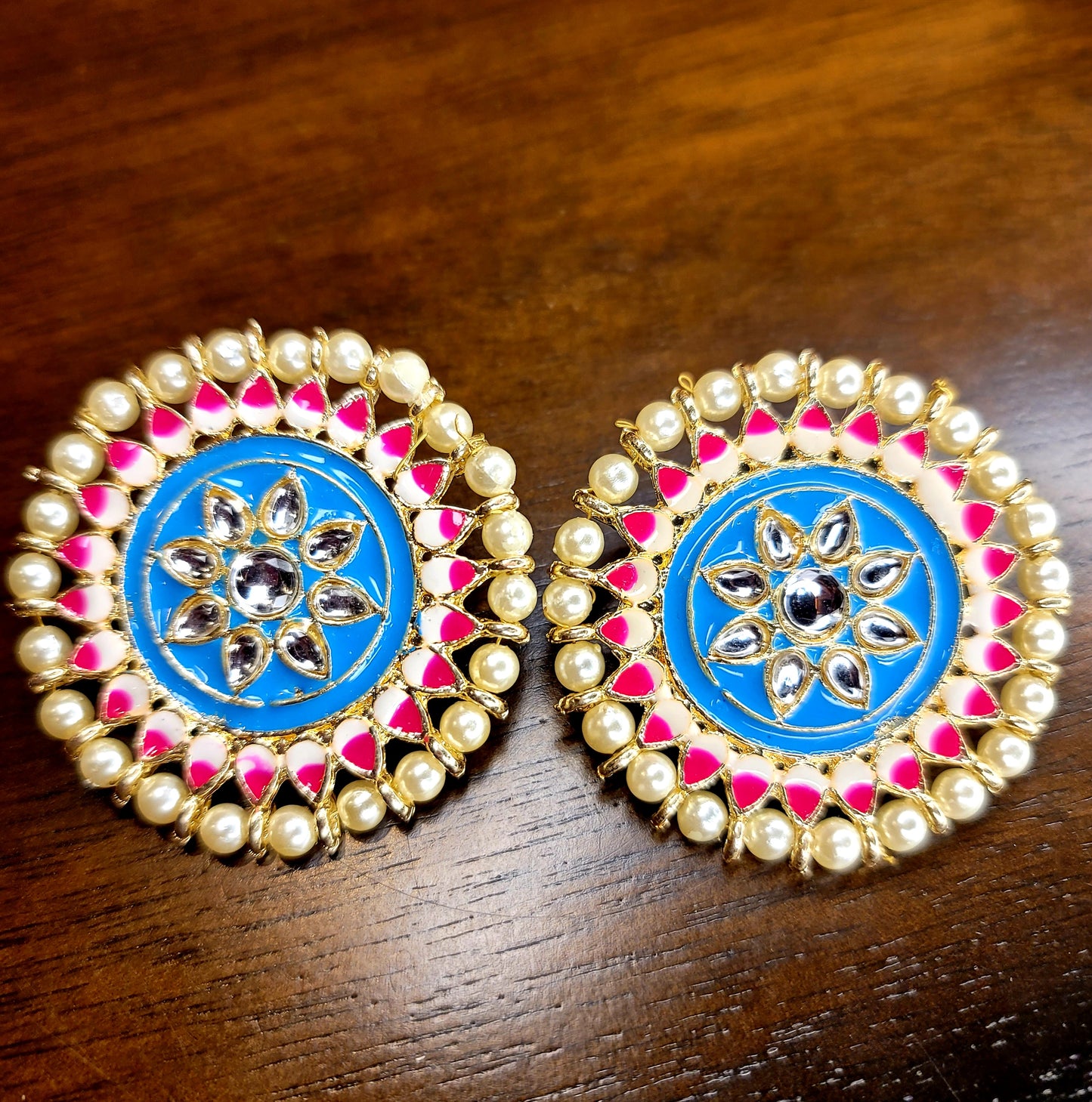 Oversized Meenakari Studs