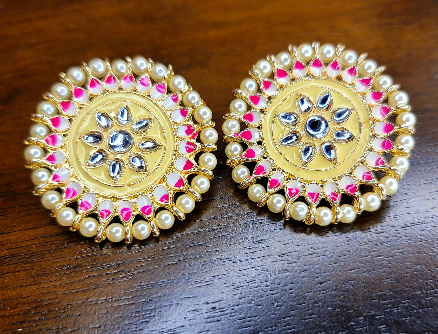 Oversized Meenakari Studs