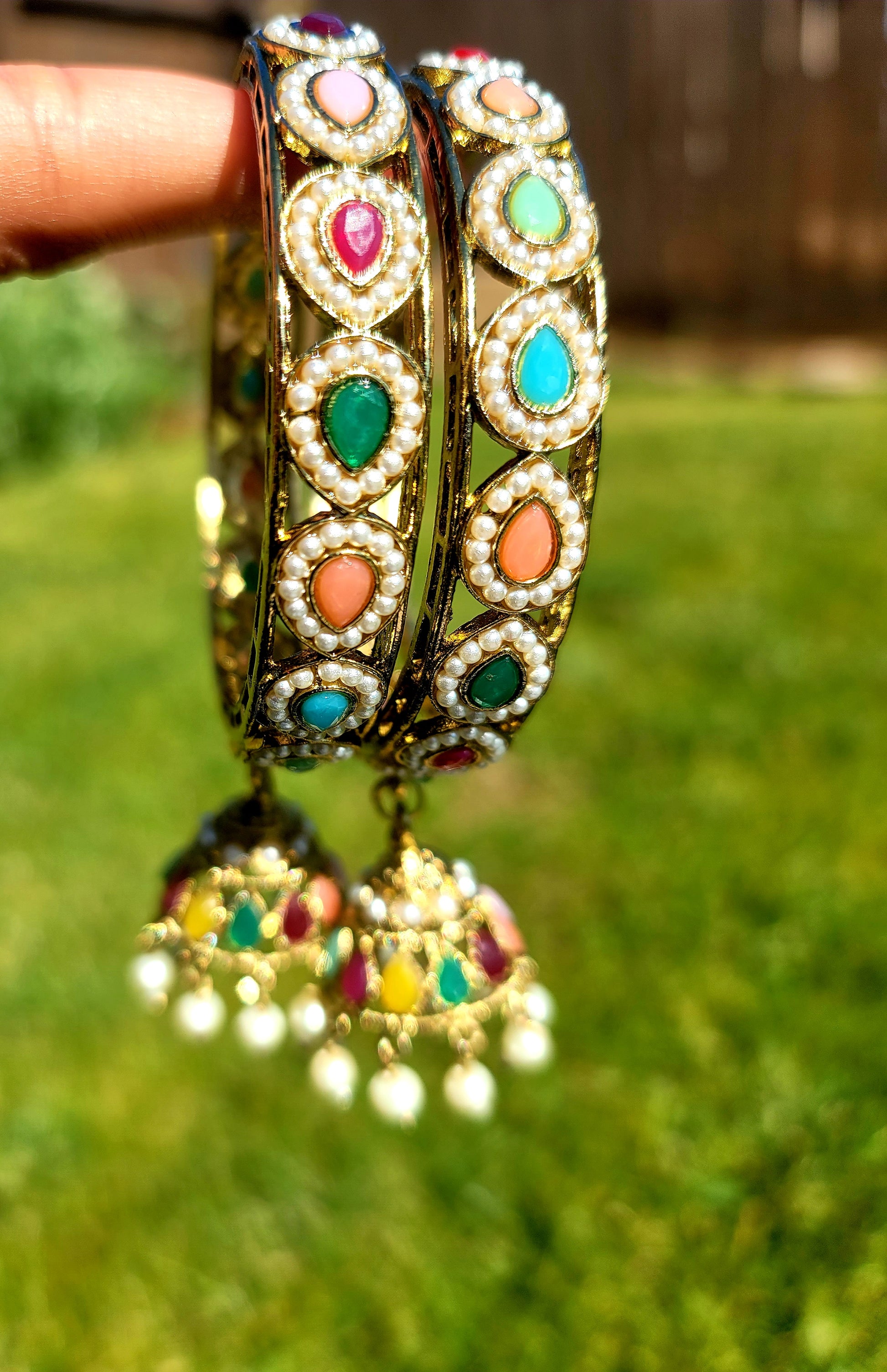 Kangan Set with Latkan (Jhumki) Multi – Anam's Designs