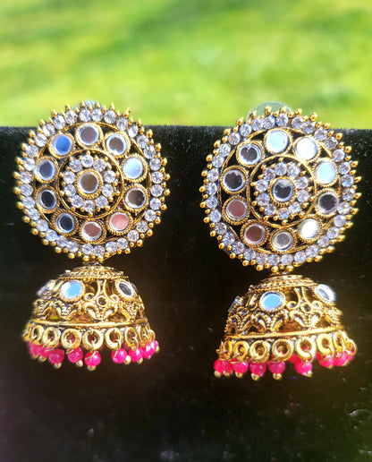 Mirror Jhumki Set