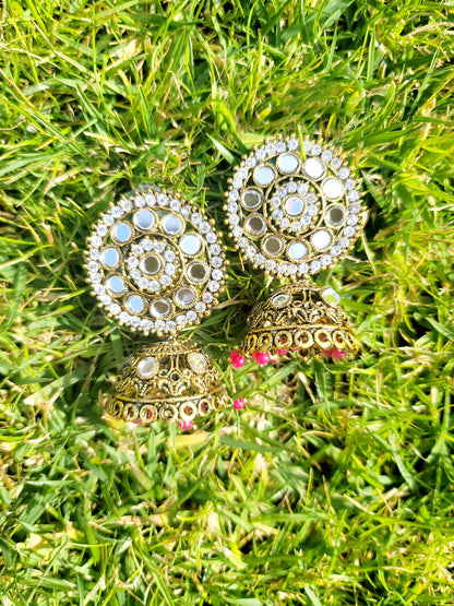 Mirror Jhumki Set