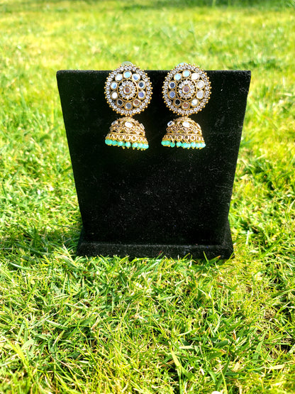 Mirror Jhumki Set