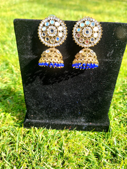 Mirror Jhumki Set