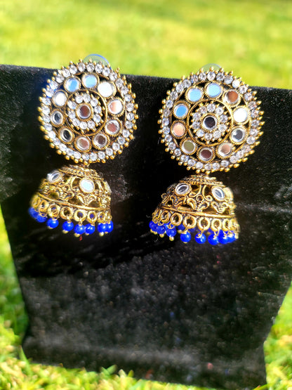 Mirror Jhumki Set