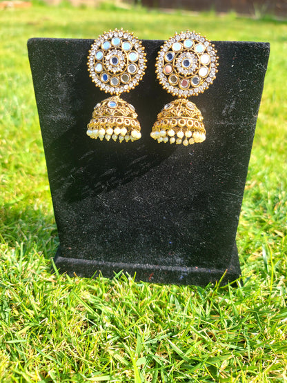 Mirror Jhumki Set