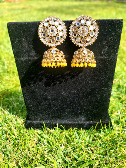 Mirror Jhumki Set