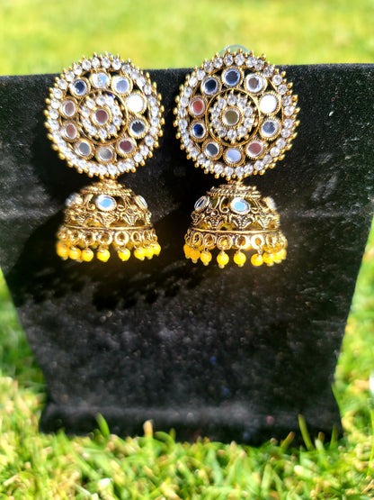 Mirror Jhumki Set