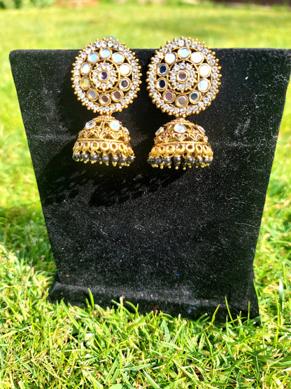 Mirror Jhumki Set