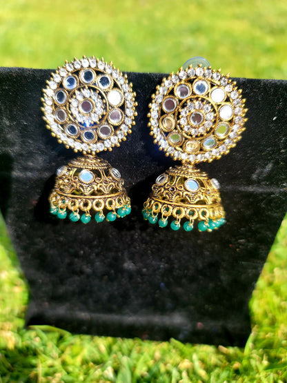 Mirror Jhumki Set