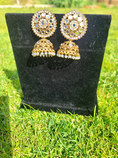 Mirror Jhumki Set
