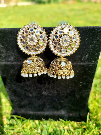 Mirror Jhumki Set