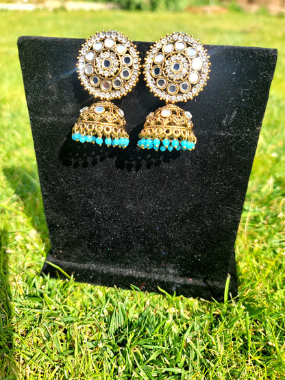 Mirror Jhumki Set