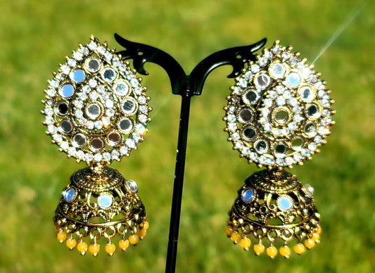 Mirror Jhumki Set