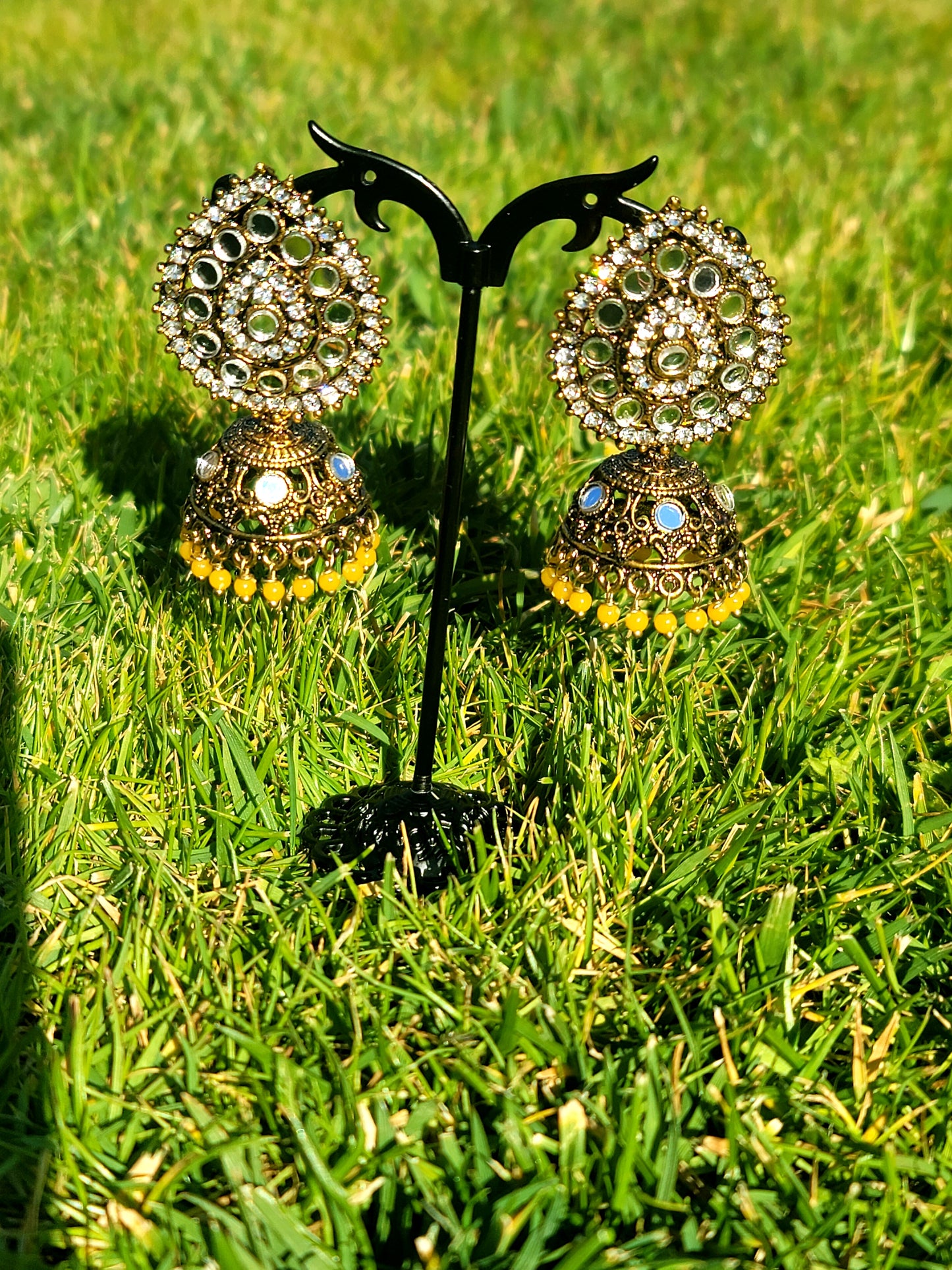 Mirror Jhumki Set