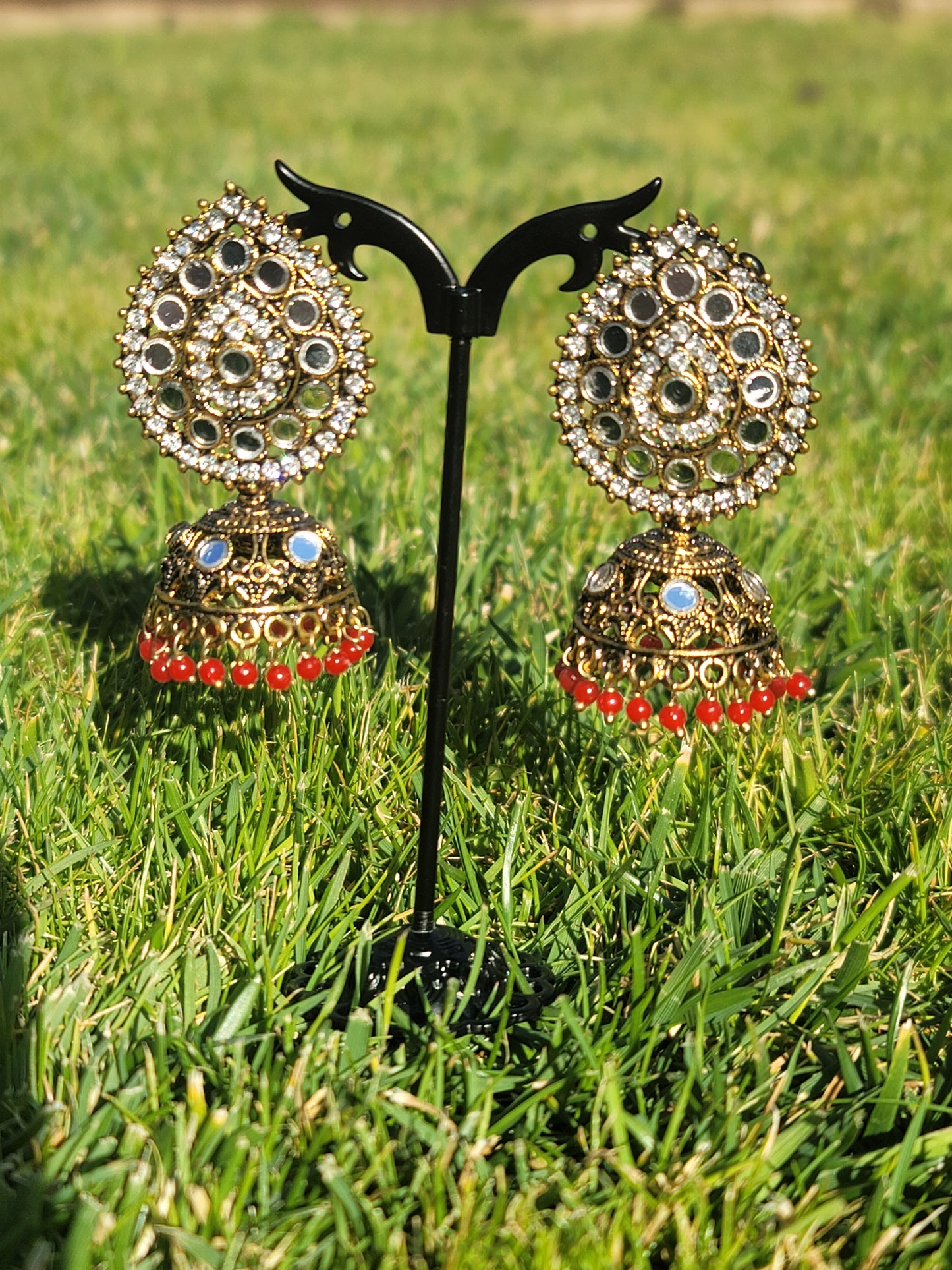 Mirror Jhumki Set