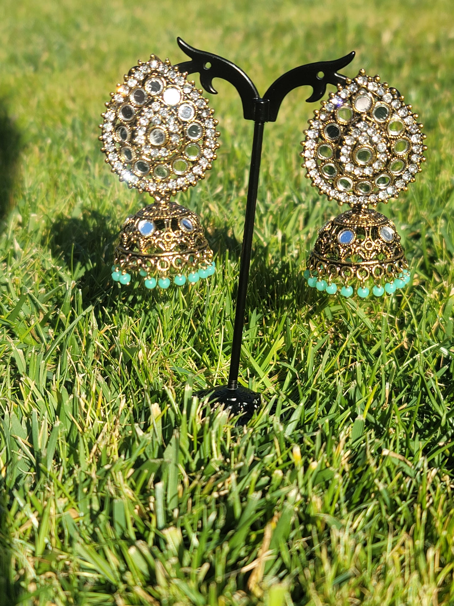 Mirror Jhumki Set