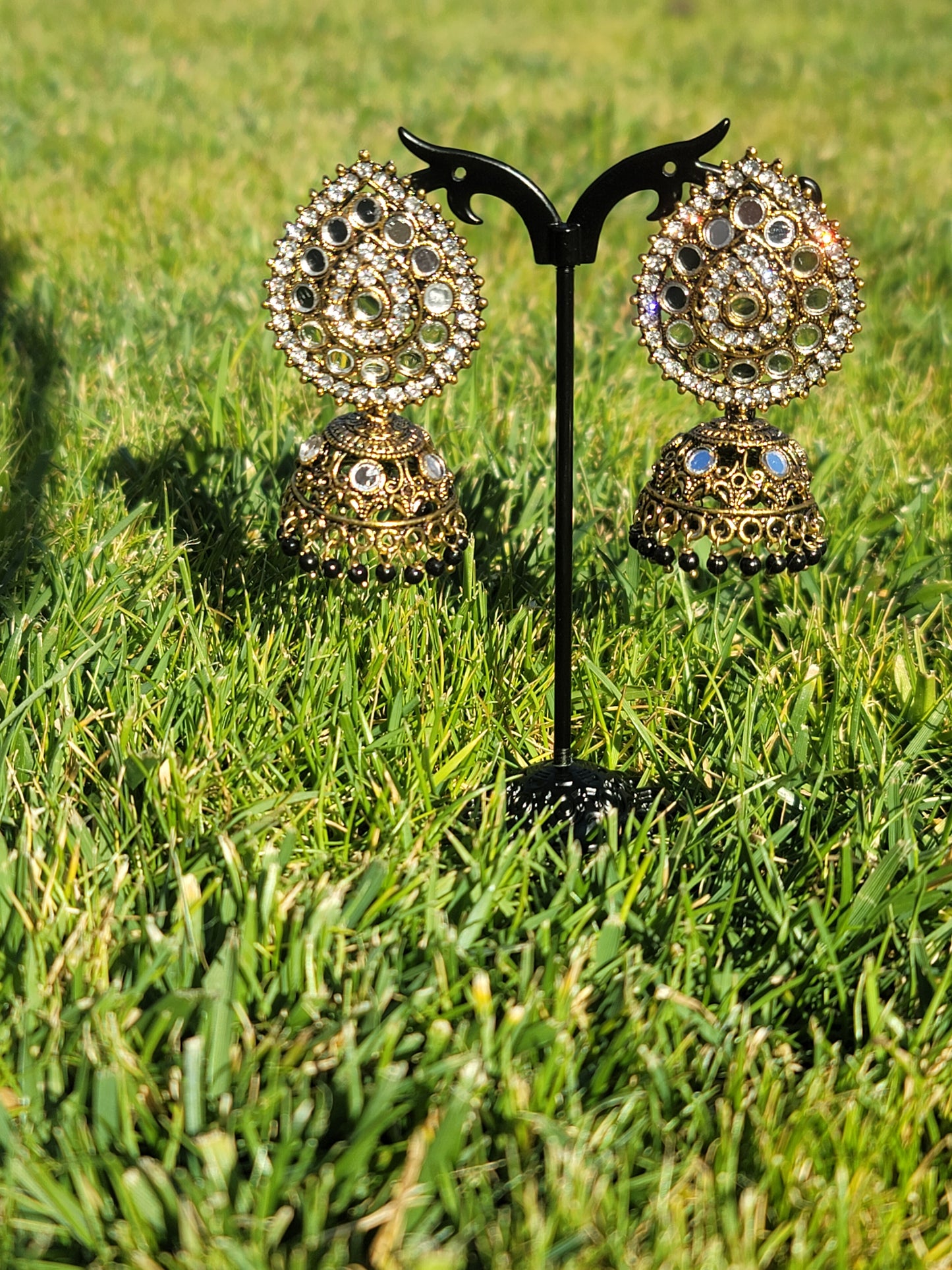 Mirror Jhumki Set