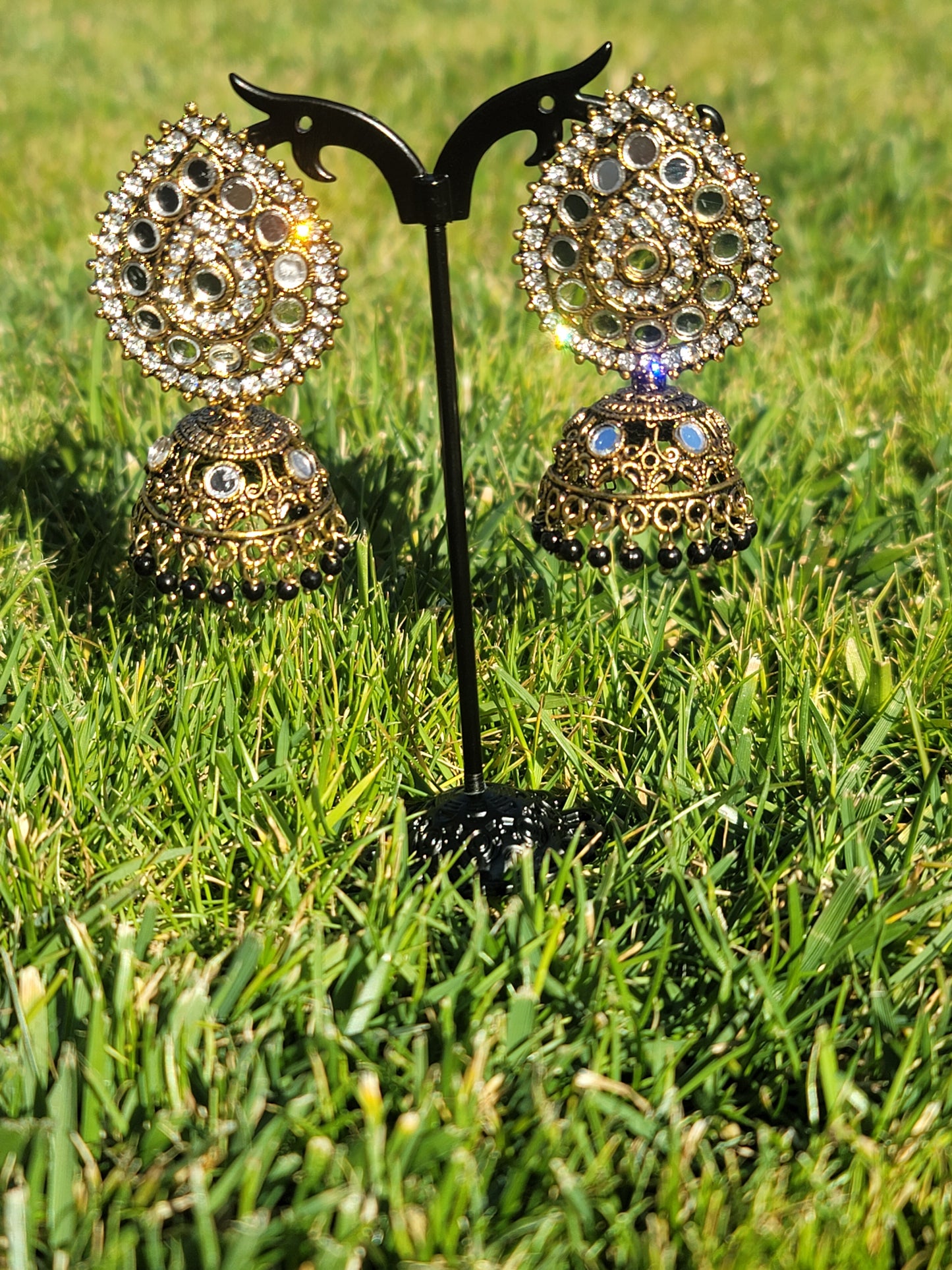 Mirror Jhumki Set