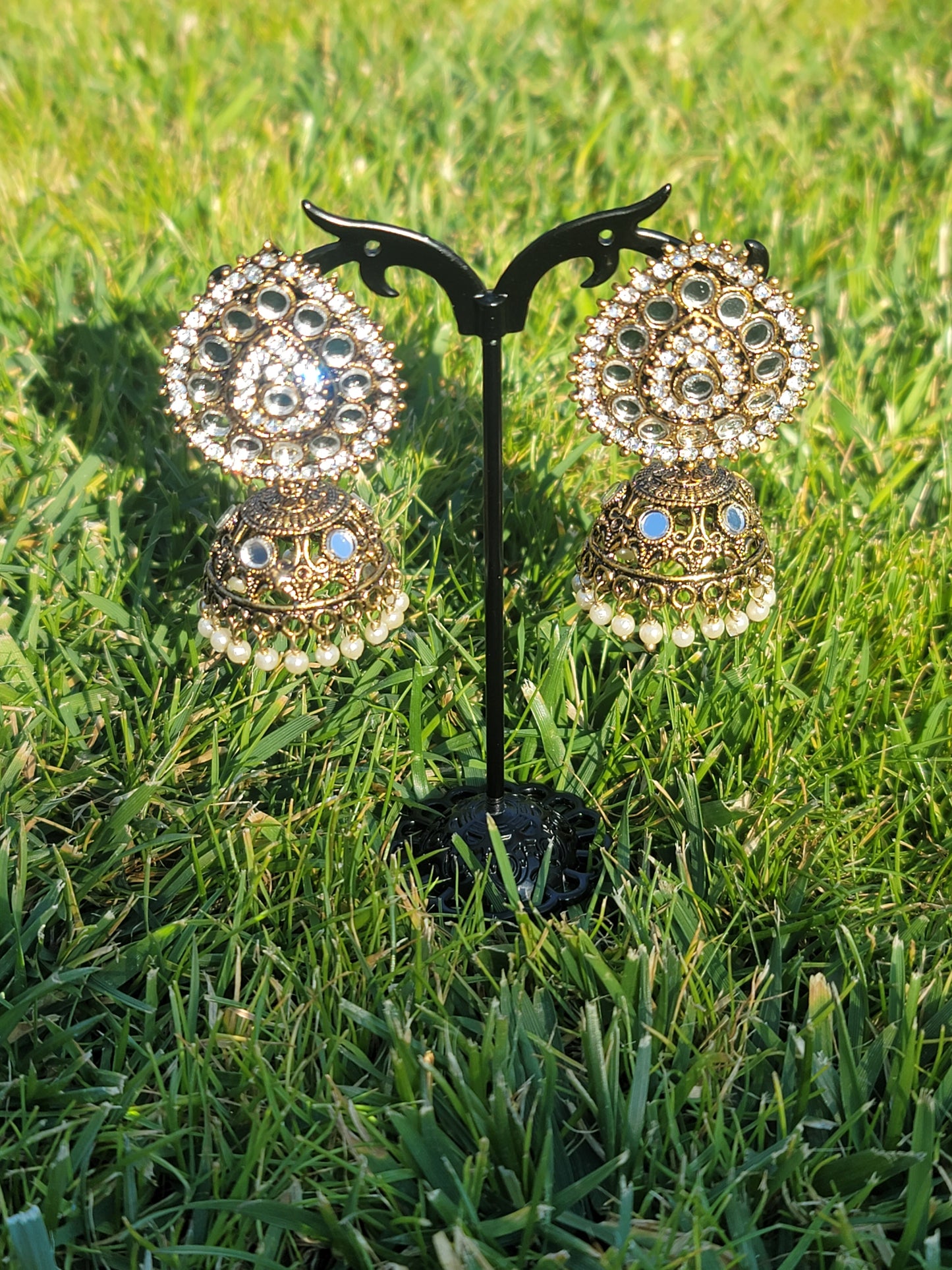 Mirror Jhumki Set