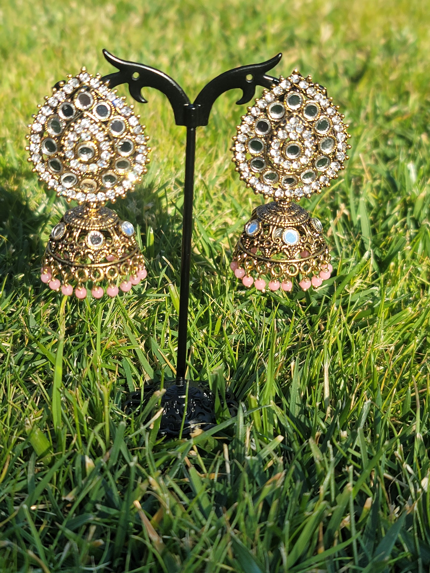 Mirror Jhumki Set