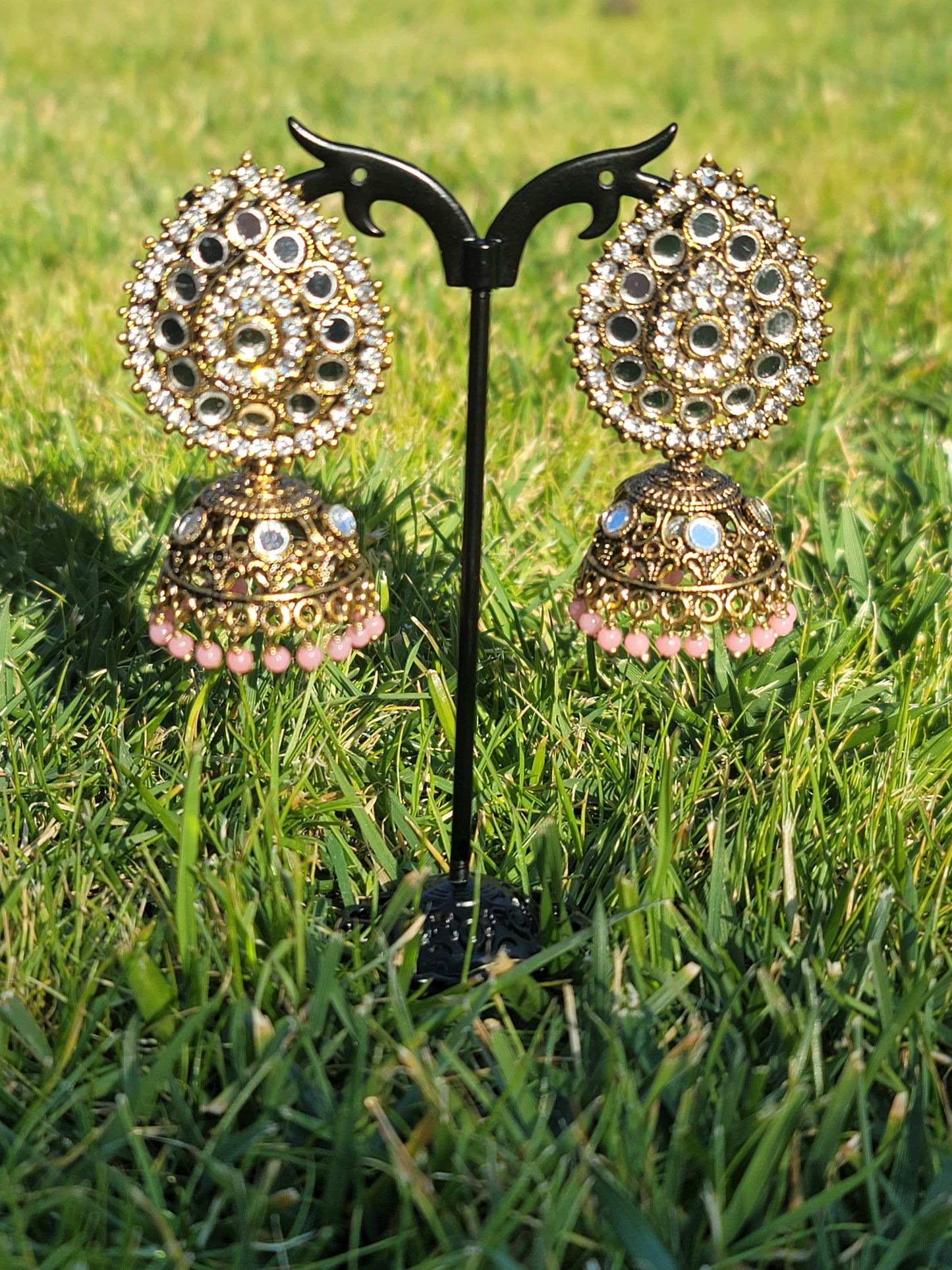 Mirror Jhumki Set