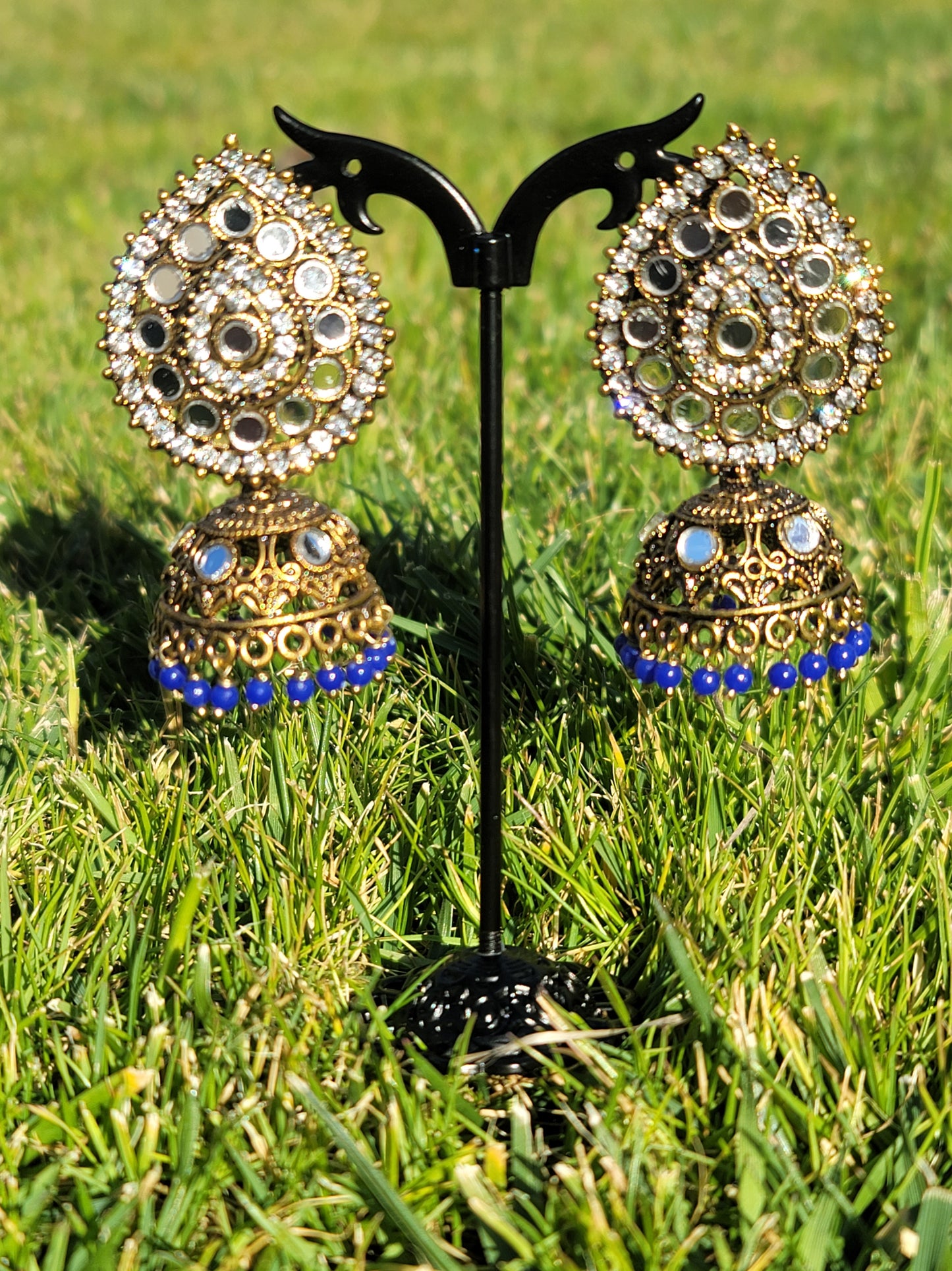 Mirror Jhumki Set