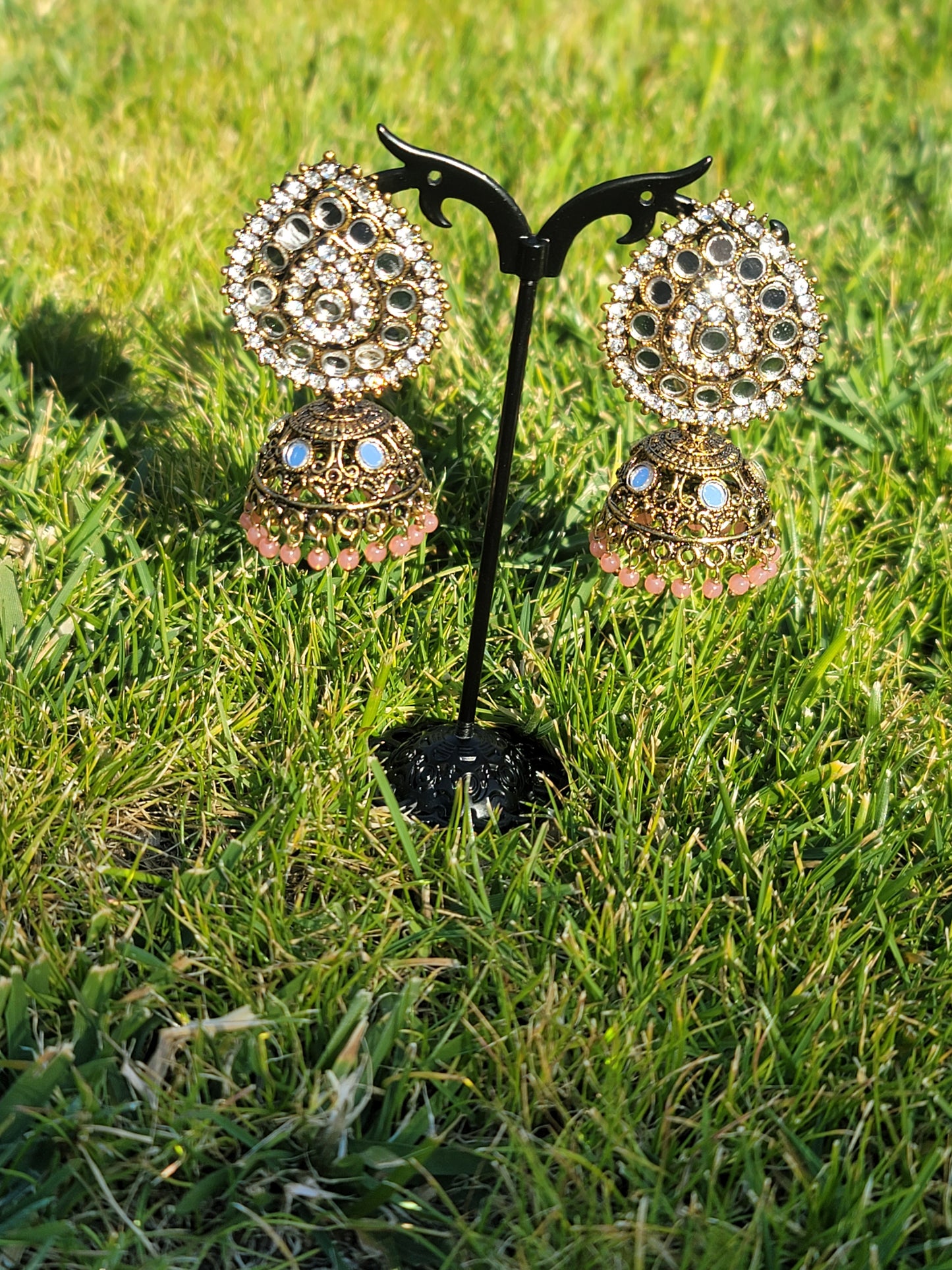 Mirror Jhumki Set