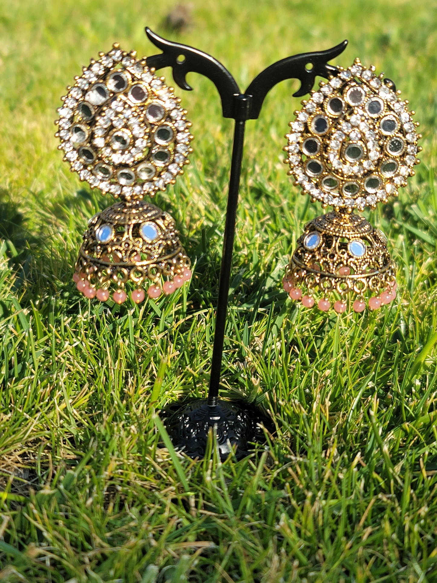 Mirror Jhumki Set