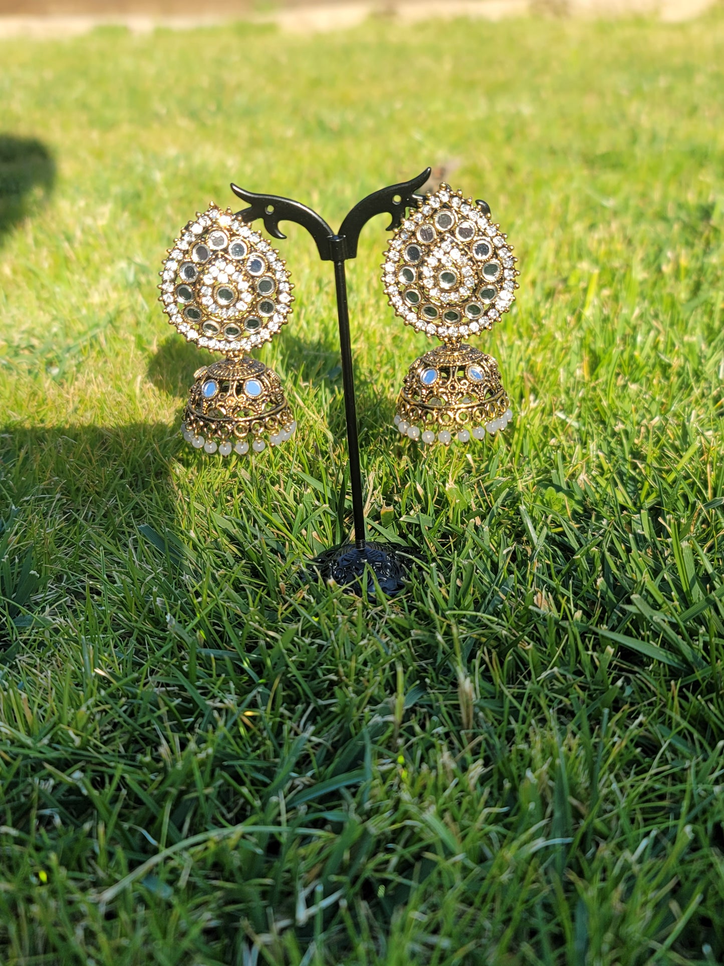 Mirror Jhumki Set