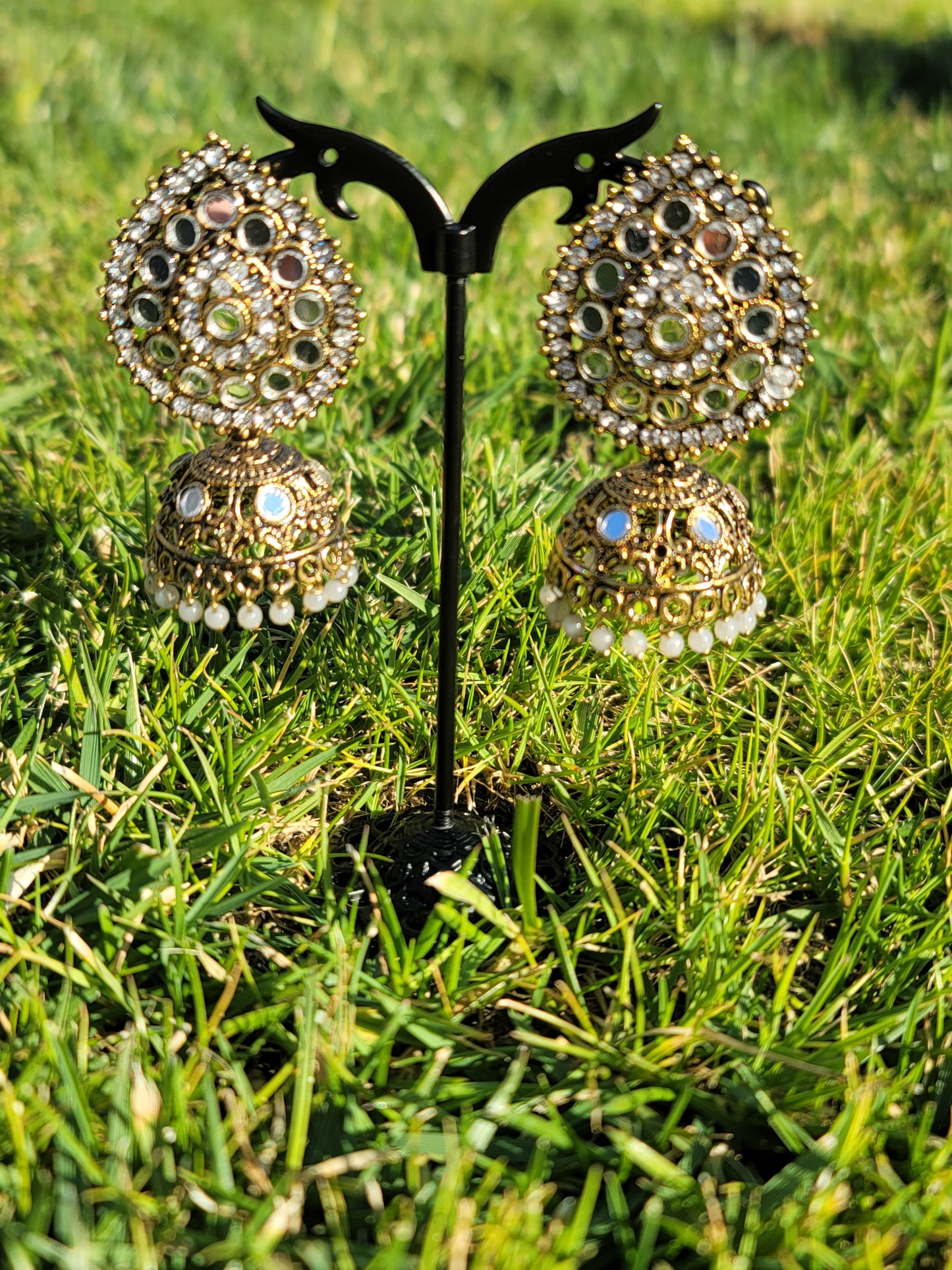 Mirror Jhumki Set