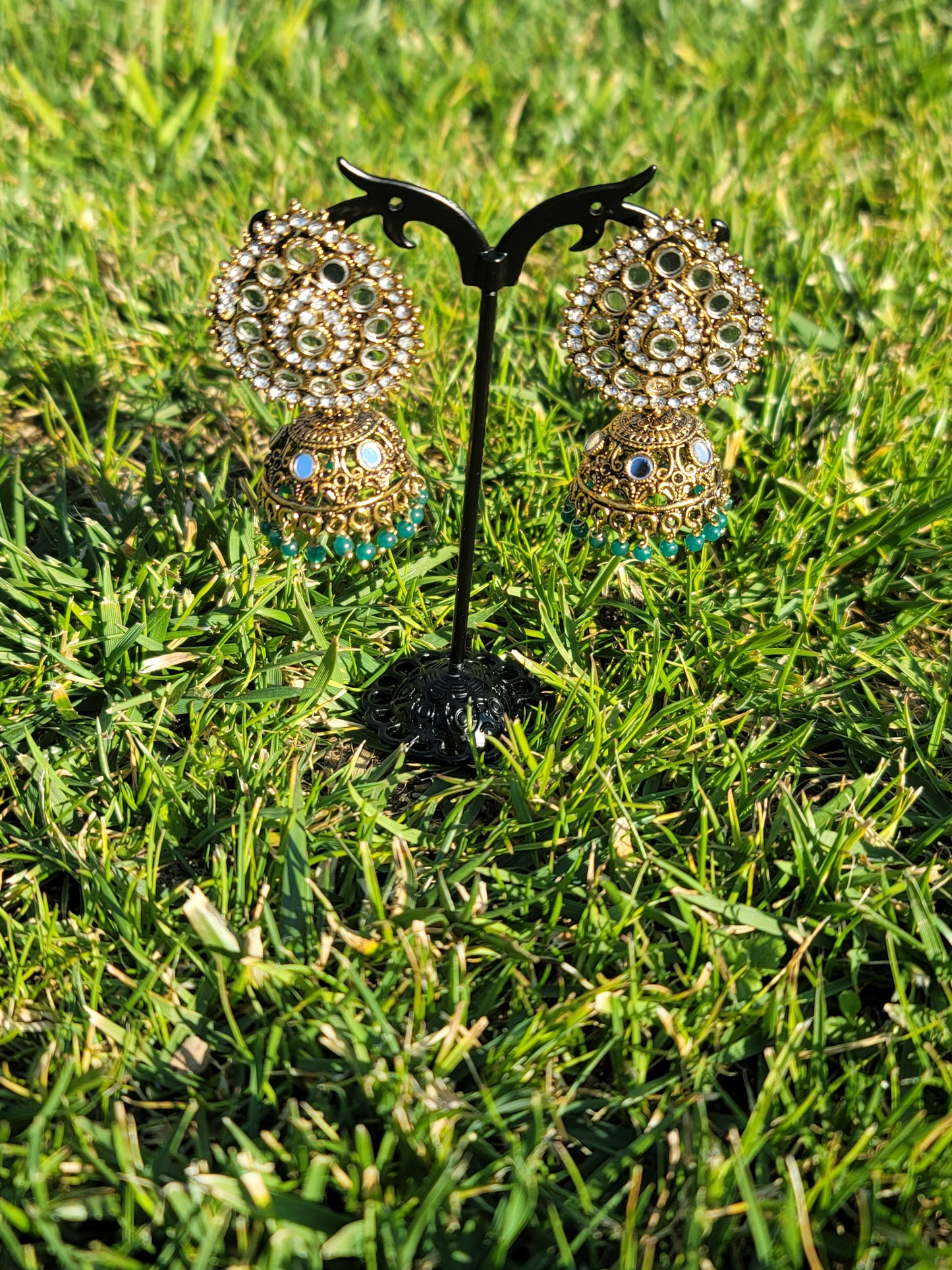 Mirror Jhumki Set