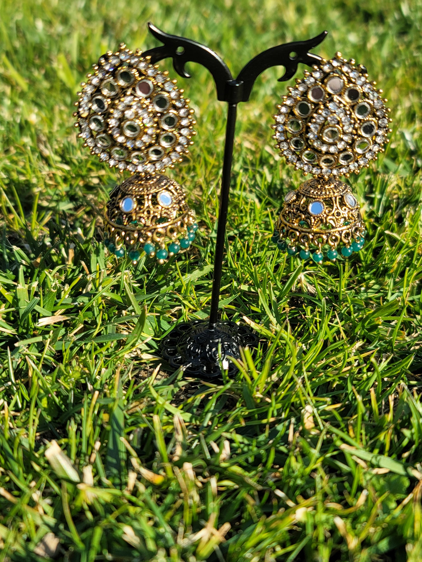 Mirror Jhumki Set