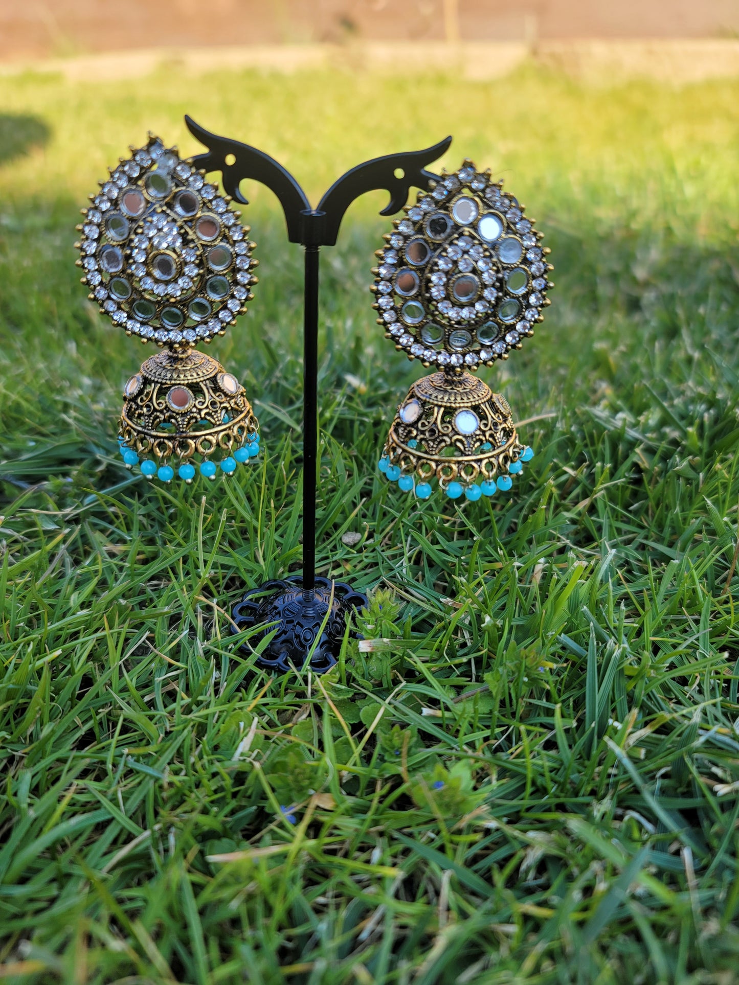 Mirror Jhumki Set