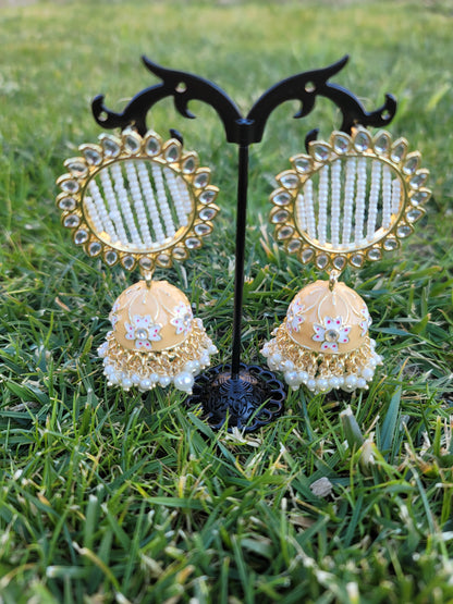 Lightweight Meenakari Jhumki Earrings
