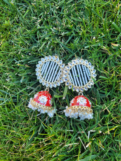 Lightweight Meenakari Jhumki Earrings