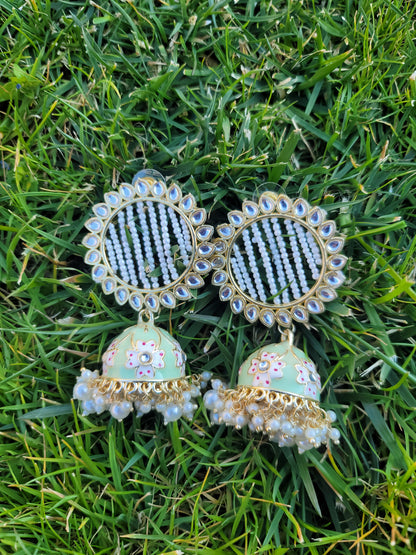 Lightweight Meenakari Jhumki Earrings