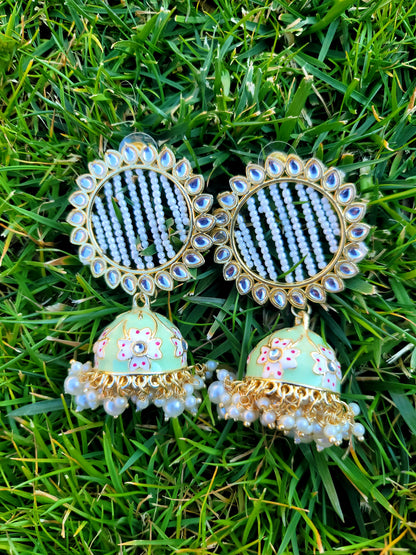 Lightweight Meenakari Jhumki Earrings