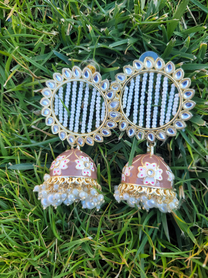 Lightweight Meenakari Jhumki Earrings