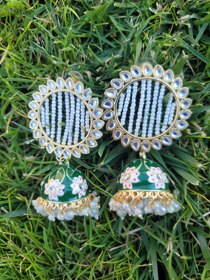 Lightweight Meenakari Jhumki Earrings