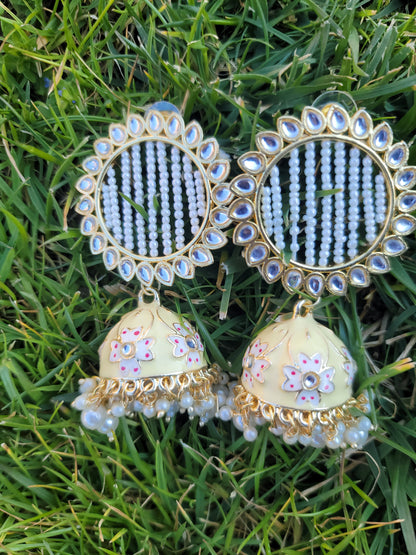Lightweight Meenakari Jhumki Earrings