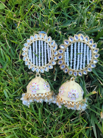 Lightweight Meenakari Jhumki Earrings