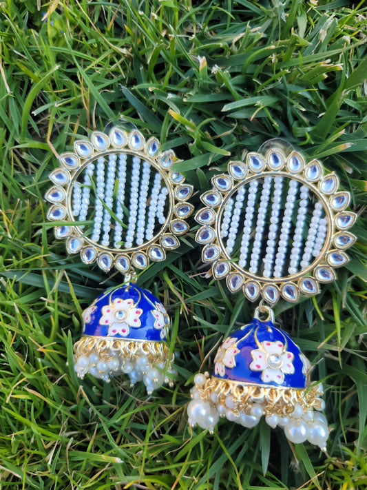 Lightweight Meenakari Jhumki Earrings